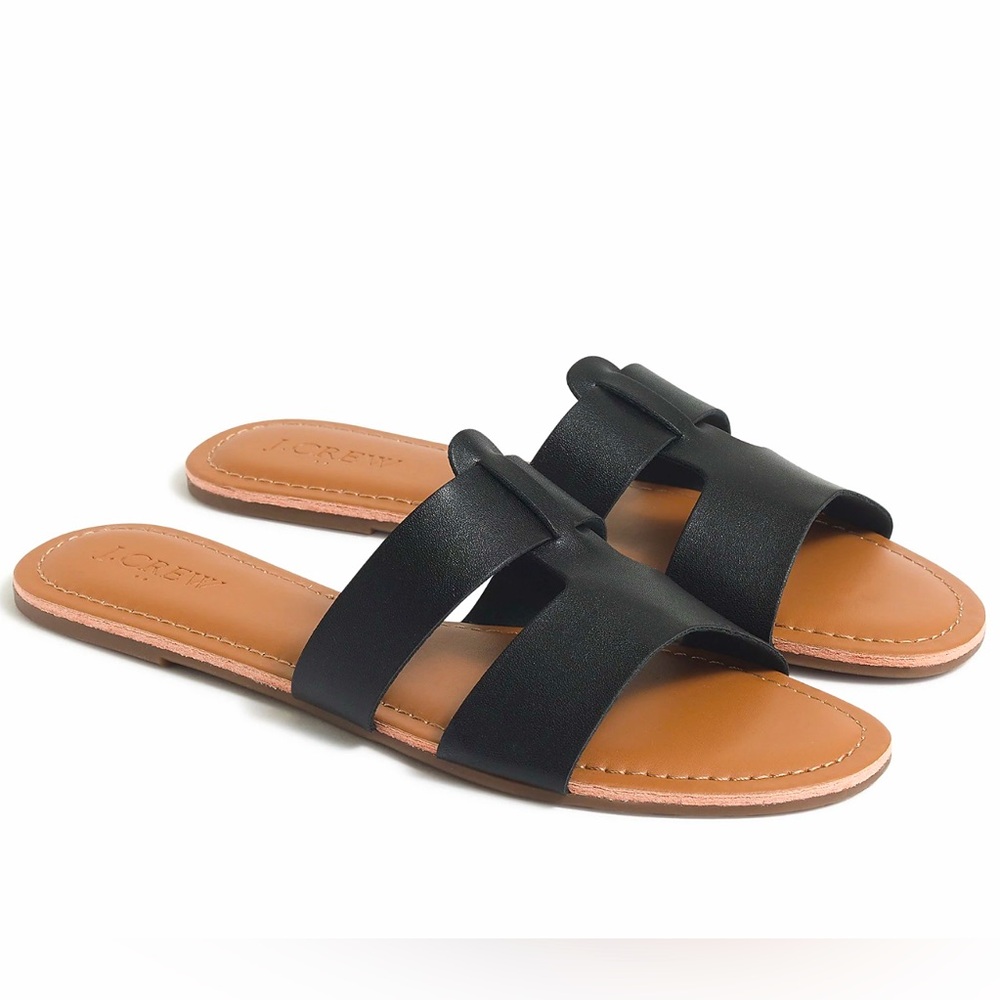 J. Crew Factory Black Leather Sandals